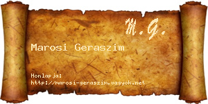 Marosi Geraszim névjegykártya